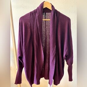 Maurices | Purple Open Front Cardigan | Cotton Blend | L